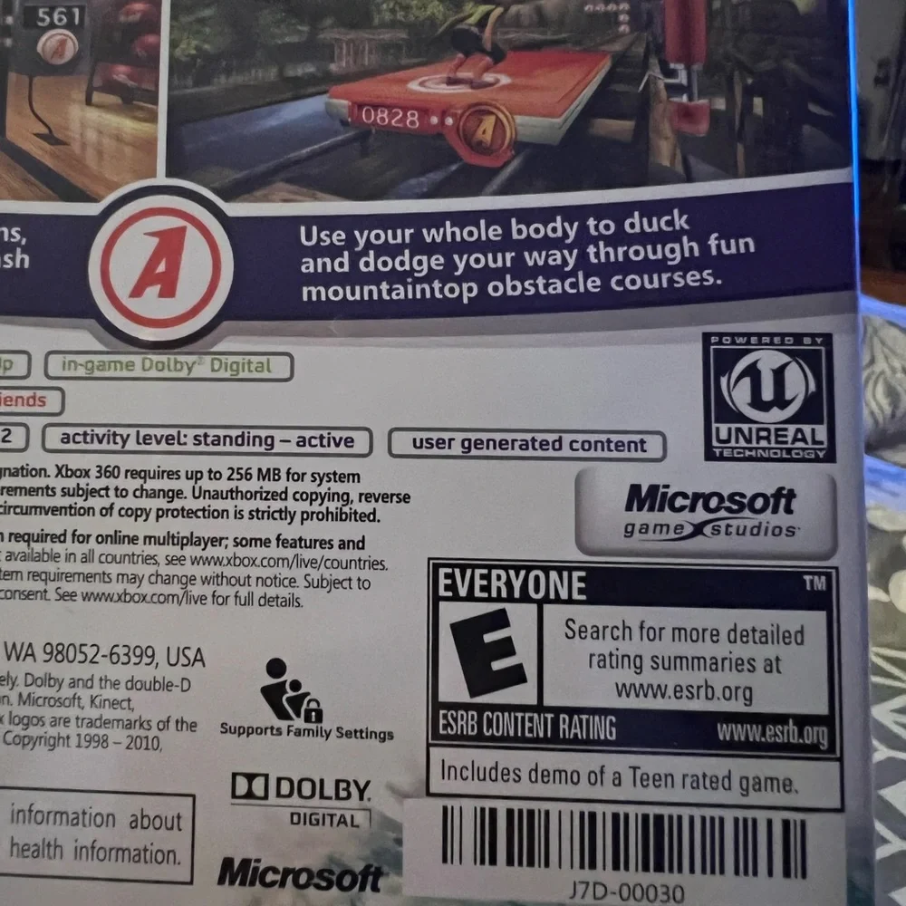 Kinect Adventures Microsoft XBOX 360 Game family video game